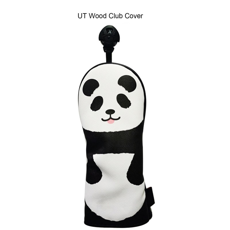 PU Leather Golf Wood Head Covers Waterproof Cartoon Thicken Plush
