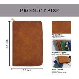 A6 Leather Budget Binder Cash Envelopes System Wallet Budget Planner PU Leather Cover Notebook with Zipper 6 Rings Refillable Money Wallet Organizer for Cash Budgeting and Saving (Brown)