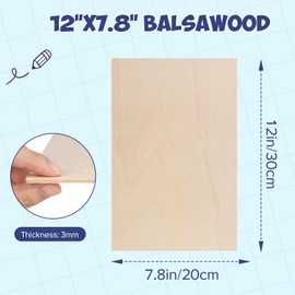 15 Pack Basswood Sheets, 300x200x3mm Unfinished Thin Wood Boards for Woodcraft Models, DIY Crafts, Painting, Engraving, Stenciling, Home Decor (300x200x3mm)