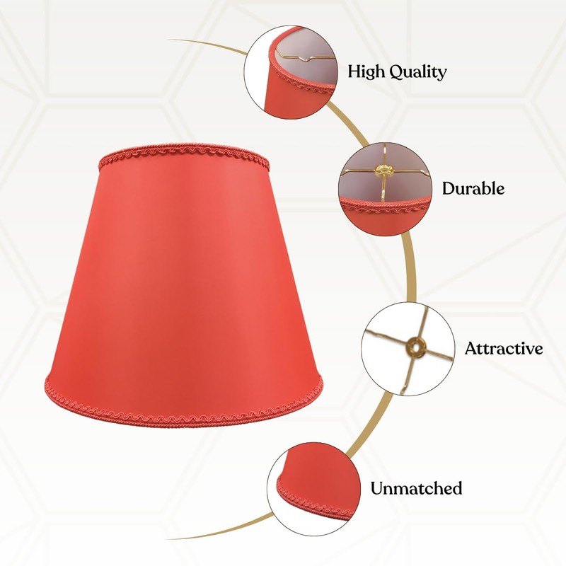 Royal Designs, Inc. Designer Empire Hardback Shade with Elegant Trim,