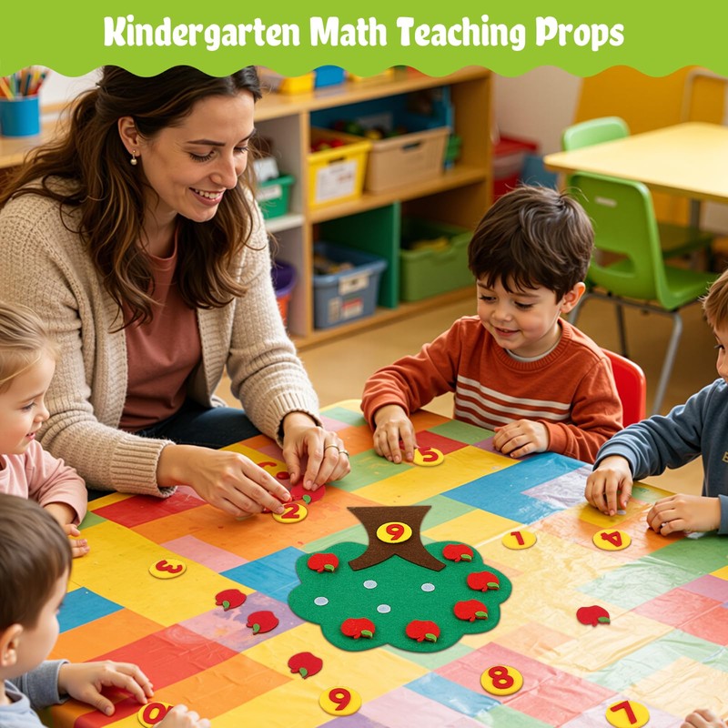 MAGICLULU Felt Apple and Number Tree, Kids Math Numbers Counting