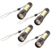 4Pcs Retractable Flashlight COB LED Zoom Flashlight Rechargeable Strong Light