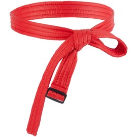 GORGECRAFT 1.77m Red Women Cotton Puffer Ribbon Sash Belt Down Coat Waistband Cloth Sash Waist Band With Adjustable Buckle Replacement Tunics Girdle Tie Knot Cinch Belt for Down Garment Accessory