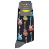 Sockfly NWT Guitar Dress Socks Novelty Men 8-12 Black Crazy