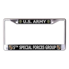 U.S. Army 5th Special Forces Group Chrome License Plate Frame