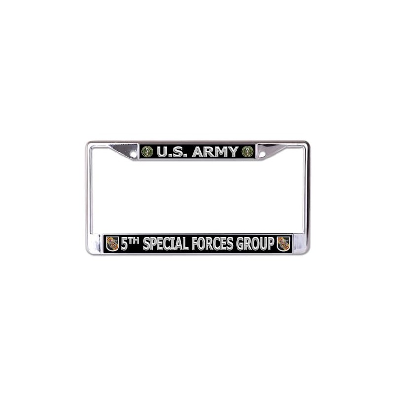 U.S. Army 5th Special Forces Group Chrome License Plate Frame