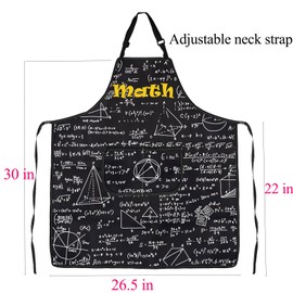FUSTMW Math Apron with Pockets Math Gifts for Math Teacher Math Cooking Kitchen Baking Gardening Apron Math Lovers Nerd Gifts (Math Apron)