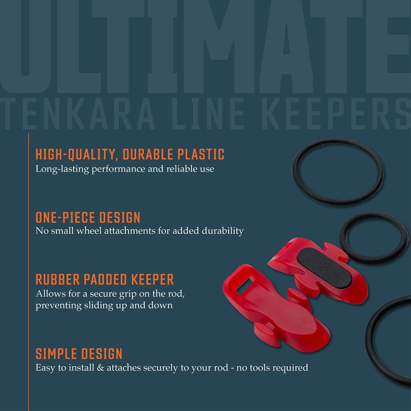 DRAGONtail Ultimate Tenkara Line Keepers (6 Pack) (Red)