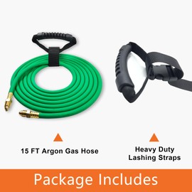 15FT Argon Gas Hose, Inert Gas Welding Hoses for MIG/TIG Welding Regulator，Argon/CO2 Flowmeter Regulator Hose, 5/8" UNF-18RH, NPT Fittings, Welding Accessories for MIG/TIG Welder