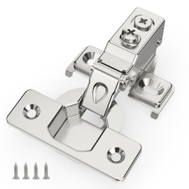 Chibery 2 Pack 5/8" Overlay Hinges, 48mm Quiet 3D Soft Close Stainless Concealed for Face Frame Door ＆ Frameless Door, Self Closing Hidden, 105° Open Angle Concealed Kitchen Replacement, Satin Nickel