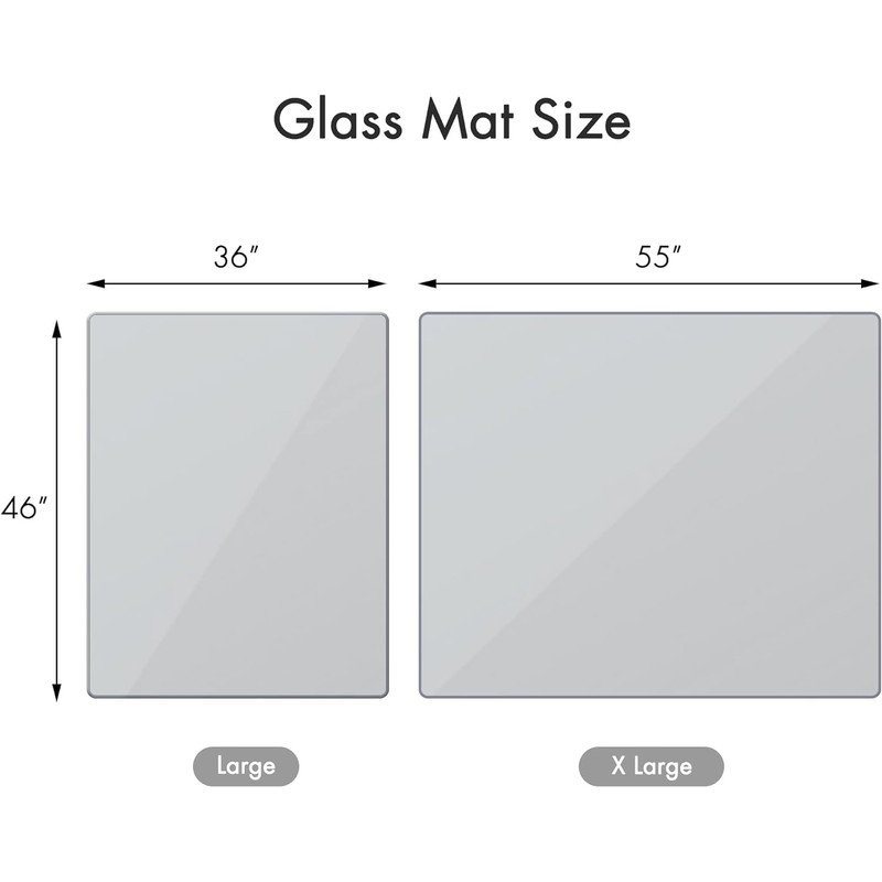 GLSLAND 36" x 46" Tempered Glass Chair Mat Heavy-Duty Floor
