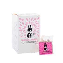 Afro Tea Tropical Fruits (Flavoured Herbal Tea Blend of Tropical Fruits), Premium Tea in 15 Muslin Tea Bags, 2.5 g each, Hand Stitched Exquisite Plants of the Highest Quality - Caffeine Free