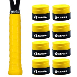 KUZAW 8 Pack Tennis Racket Grip Tape - Tacky Overgrip Non-Slip Sweat-Absorbing Cushion Wrap for Tennis, Pickleball, Badminton, Golf, Baseball, Bat, Universal Grip Tape (8X Yellow)