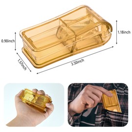 Pill Cutter, Portable 2-in-1Pill Splitter with Blade and Storage Compartment for Small or Large Pills Cut in Half Quarter for Pills Tablets (Brown)