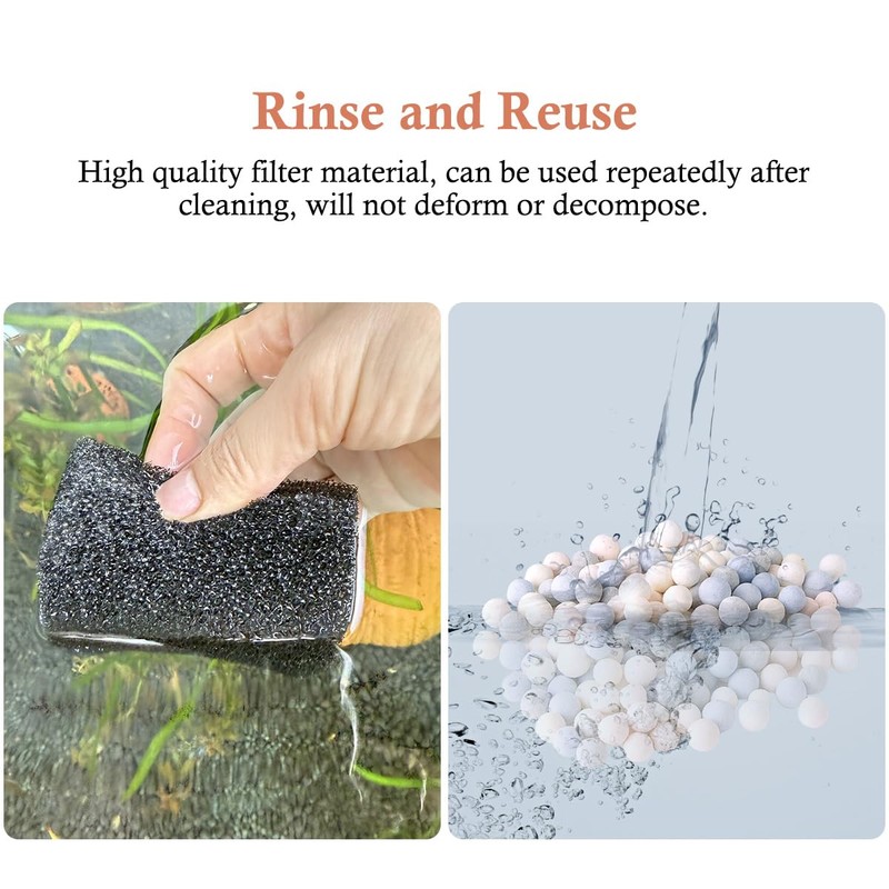 PYPABL Replacement Aquarium Filter Media for HP-138, 2Pcs Biochemical Cotton,