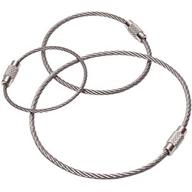 KOYOKOMA Wire Key Ring, Set of 10, Key Chain, Stainless Steel, Lock Wire, Accessories, Screw Type