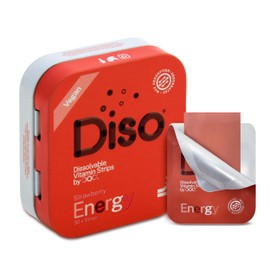 Diso Energy Supplement with Vitamin B12 - Tin of 30 Oral Dissolvable Strips, Caffeine Help Reduce Fatigue, Tiredness & Mood Swings, Vegan, Sugar & Gluten Free