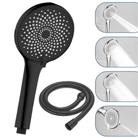 STOAT®duschkopf mit schlauch. Großer XXL-Brausekopf, explosionsgeschützter Brauseschlauch aus Edelstahl。duschkopf mit schlauch schwarz。duschbrause schwarz。brausekopf dusche mit schlauch。duschkopf xxl