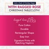 Ragged Rose Christmas Table Cloth - Festive Linen Tablecloth with