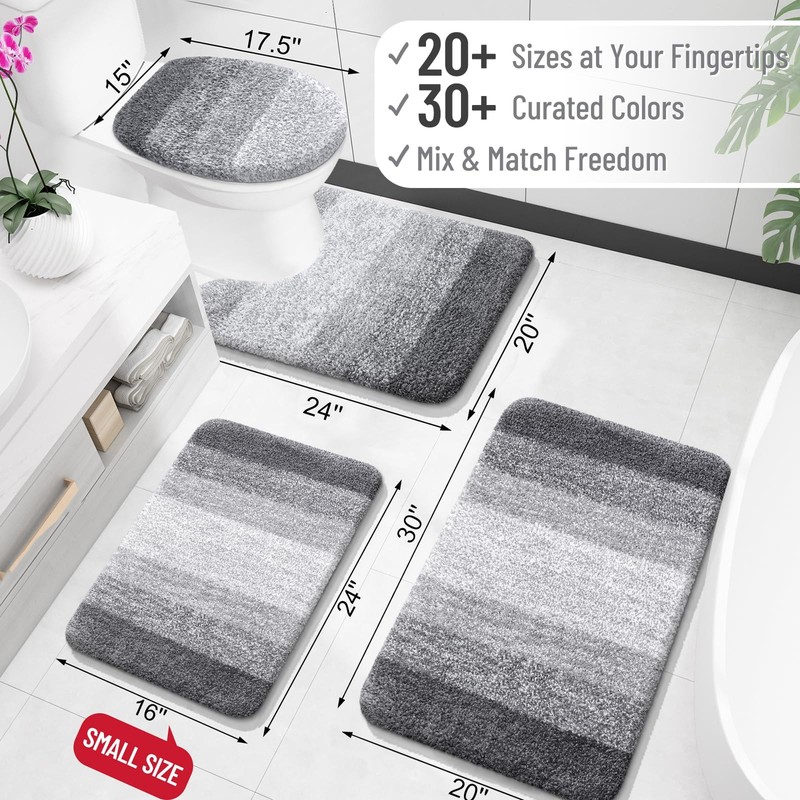 Olanly Bathroom Rugs Mat 24X16, Extra Soft Absorbent Microfiber Bath