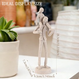 Suoedd Father Daughter Statue - Dad Shoulder Daughter Figurine - Heartwarming Father’s Day Birthday Christmas Thanksgiving Gift for Dad,Warm Home Decor for Living Room Bedroom Office Shelf