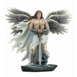 VERONES 11 Inch Six Winged Guardian Angel Statue with Serpent Figure Catholic Decor
