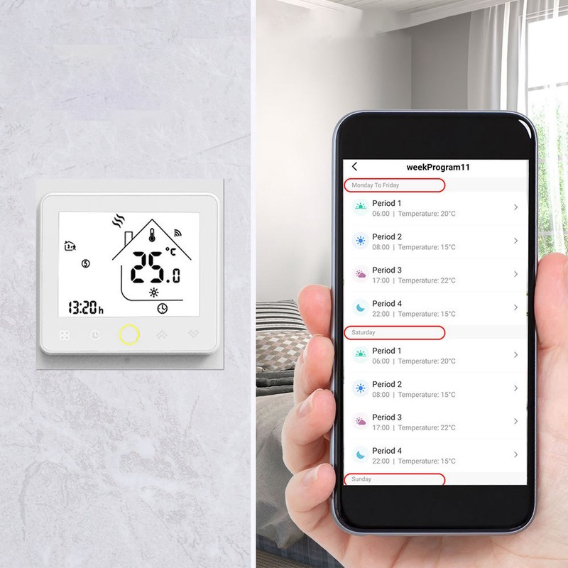 Intelligent Thermostat Mobile App Voice Control Electric Heating Thermostat Remote