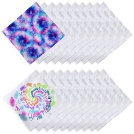 ZUYYON 20 Pcs White Bandana Bulk for Tie Dye Party Supplies White Handkerchiefs Cotton Bandana Headband Head Wrap for DIY, 22 x 22 inches