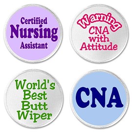 Set of 4 CNA Themed Nursing Nurse 3" Sew On Patches Certified Nursing Assistant