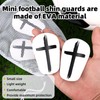 lasuroa 2 Pairs Football Miniature Shin Guards, White Cross Small