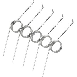 5Pcs Adjustable 3-Coil Torsion Springs, 0.7mm Stainless Steel, 135° Mechanical Springs for Garbage Can, Silver