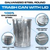 Plexon Metal Trash Can with Lid Outdoor 31 Gallon Galvanized
