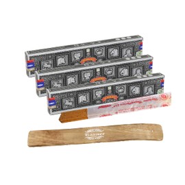 Satya Super Hit Incense Sticks, Satya sai Baba Insenses 15gmx3 (45 gm) Pack with Raajsee Incense Holder Bundle, Satya Nag Champa Natural Incense