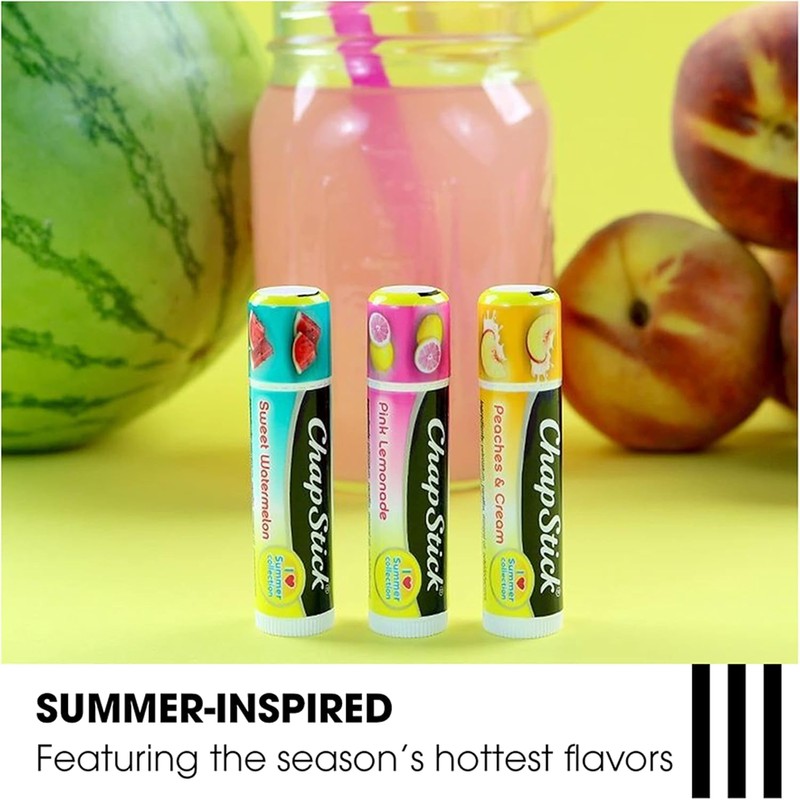 ChapStick Lip Balm, I Love Summer Collection, Variety 3-Pack –