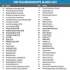 100P Microscope Slides with Biological Samples, Animals, Insects, Plants, Human
