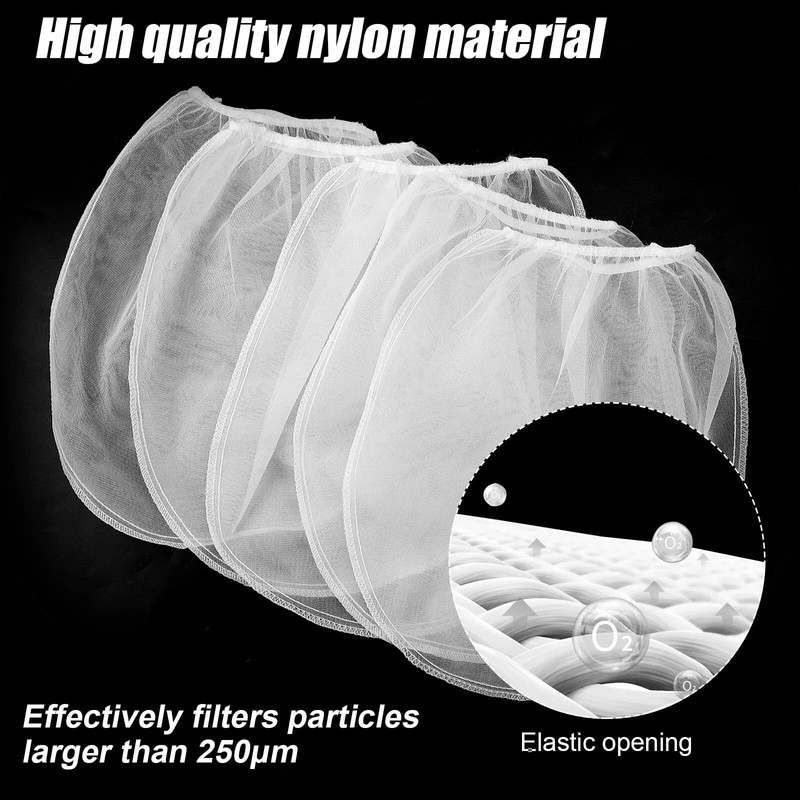 5Pcs Paint Strainer Bags, Fine Mesh Disposable Bucket Strainer with