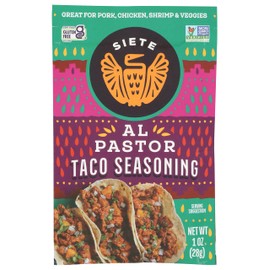 Siete Al Pastor Taco Seasoning Mix | Seasoning for Pork, Chicken, Shrimp, and Veggies | Gluten Free | Vegan | Non GMO | Whole30 Approved | 1 Packets (7 Servings)