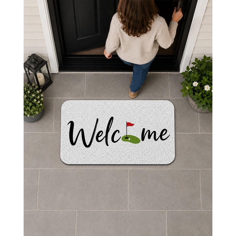 Golf Welcome Door Mat Outdoor 17x30 Inch, Golfer Gifts for