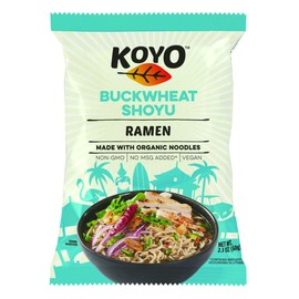 Koyo Ramen Soup, Buckwheat Shoyu, Made With Organic Noodles, No MSG, No Preservatives, Vegan, 2.1 Ounce (Pack of 12)