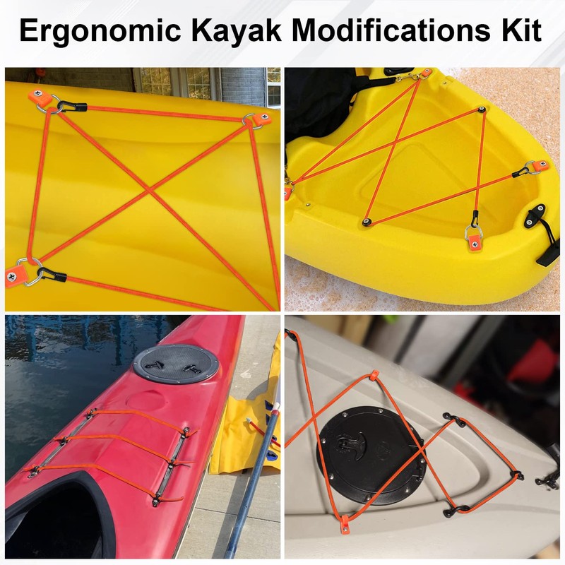 Kayak Deck Rigging Kit 1/4" 9.8' Bungee Cord with 6
