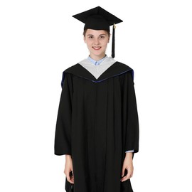 GraduationMall Unisex Deluxe Bachelor Graduation Hood - white/royalblue/white