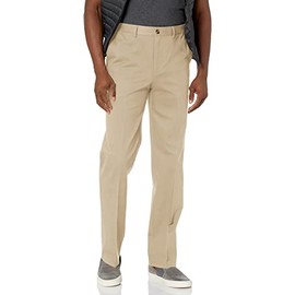 Savane Men's Flat Front Stretch Ultimate Performance Chino Pants with Expandable Waistband (Waist Size 30 - 40 Big & Tall), 46W x 30L Big Tall, Ultimate Alabaster
