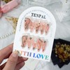 TENPAL Handmade Press on Nails Stiletto Rhinestones Pink Nails Press
