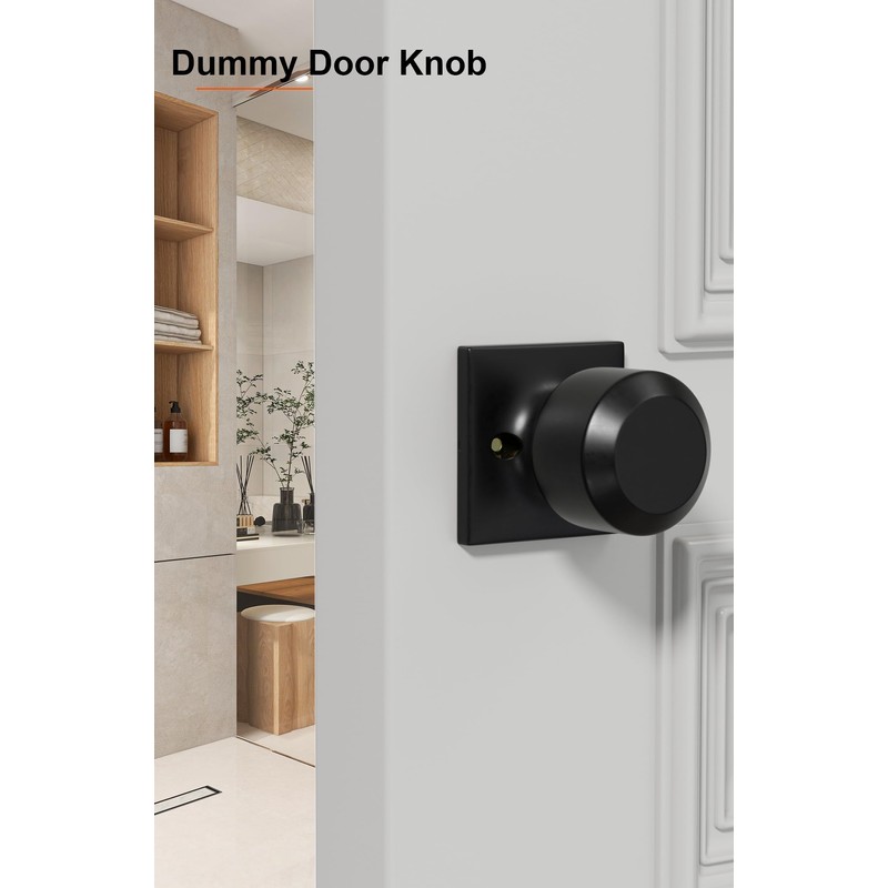 Haidms 4 Pack Black Dummy Door Knob Closet Door Knobs,