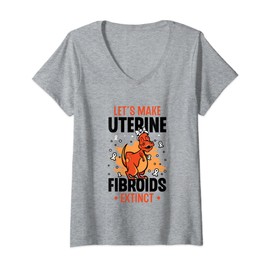 Let's Make Uterine Fibroids Extinct Hysterectomy Surgery V-Neck T-Shirt