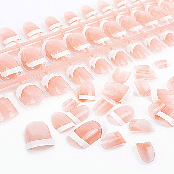 Yokilly Natural French Acrylic False Nails Kit Including 12 Different