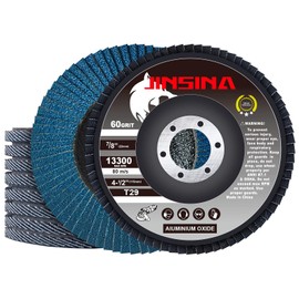 Flap Discs 10PCS, 4 1/2 Aluminum Oxide Grinding Wheels for Angle Grinder, Type 29 High Density 60 Grit Flap Wheel Sanding Discs for Metal, Steel & Wood (4 1/2”×7/8”)