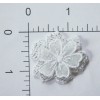Wright's Silver Met./Raised White Flower 1 1/4" x 1 1/2"