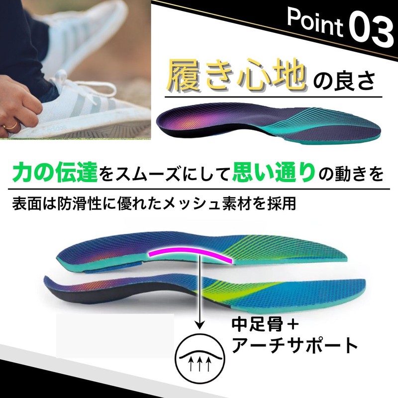 Rela Kino Insole [Physical The] Arch Support, Standing Work, Sports,