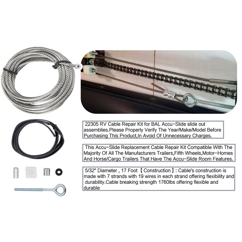 HCLLPS Universal 304 Stainless Steel Accuslide Cable Repair Kit 22305,